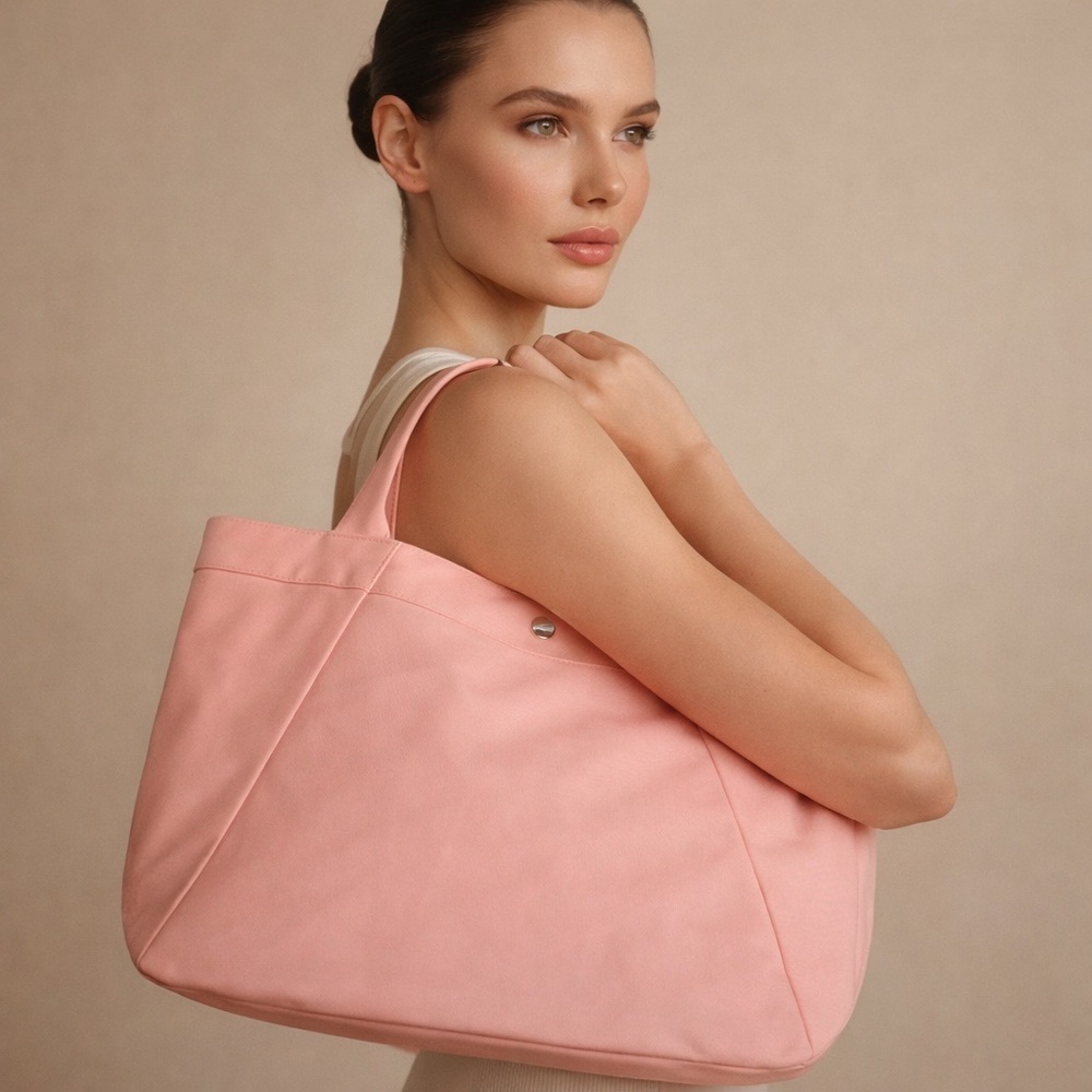 Soft Pink Everyday Tote Bag - Minimal Shoulder Carry